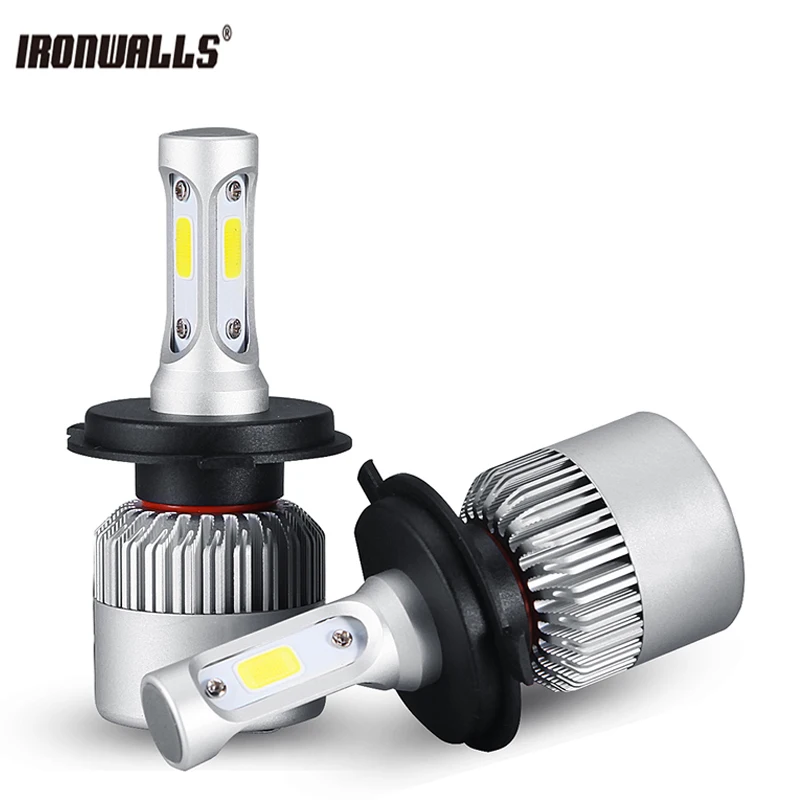 

Ironwalls H4 H7 Car Led Headlight Bulbs H11 H13 9005 9006 9007 9012 H1 H3 Auto LED Lights Head Lamp COB 72W 8000LM 6500K 12V 24V
