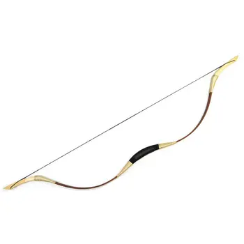 

Wholesale New traditional Handmade Longbow Recurve Archery fiberglass hunting Leather bow with brown Outdoor Sport