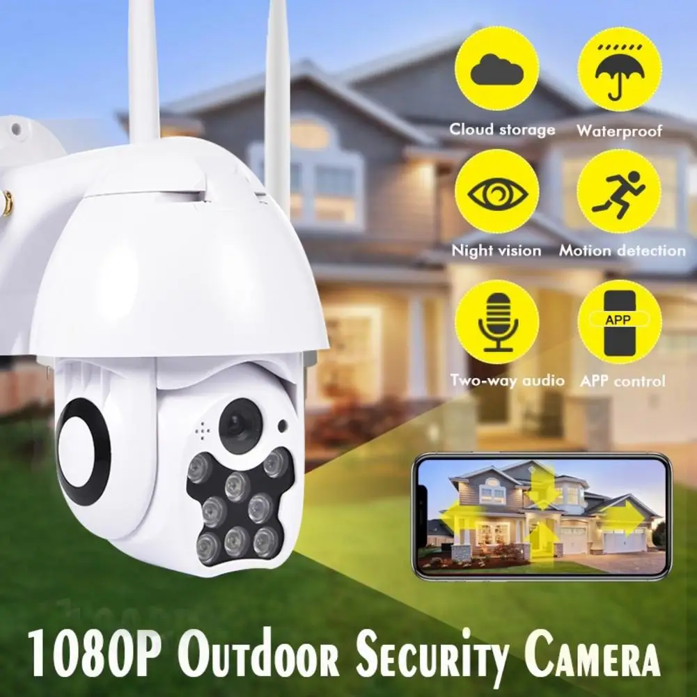 HD 1080P 8LED PTZ Control IP Camera Mini WIFI Outdoor Dome Home Security IP Camera Wireless CCTV Onvif Waterproof Night Vision