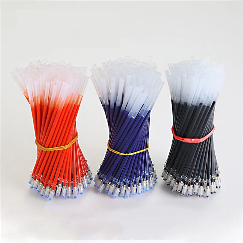 

100 Pack Ballpoint Pen Refill Core Pen Fine Nib School Office Supply 0.38/0.5mm black blue red Gel pen refill A30