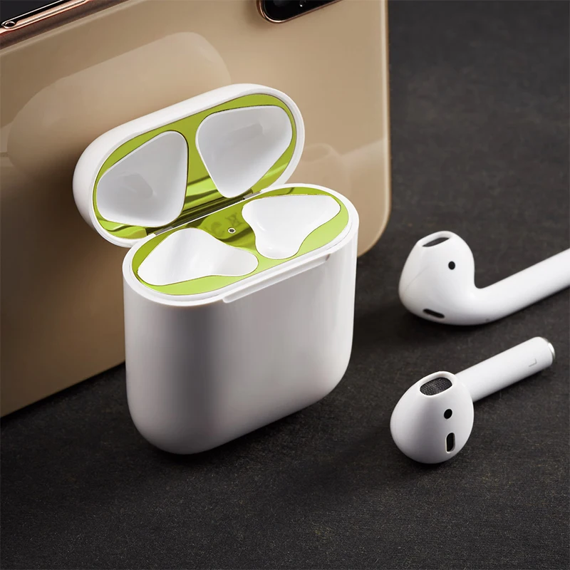 Анти-грязь металлическая наклейка s для Apple Airpods защита от пыли наклейка для Airpods для Air Pods наушники чехол оболочка защита кожи