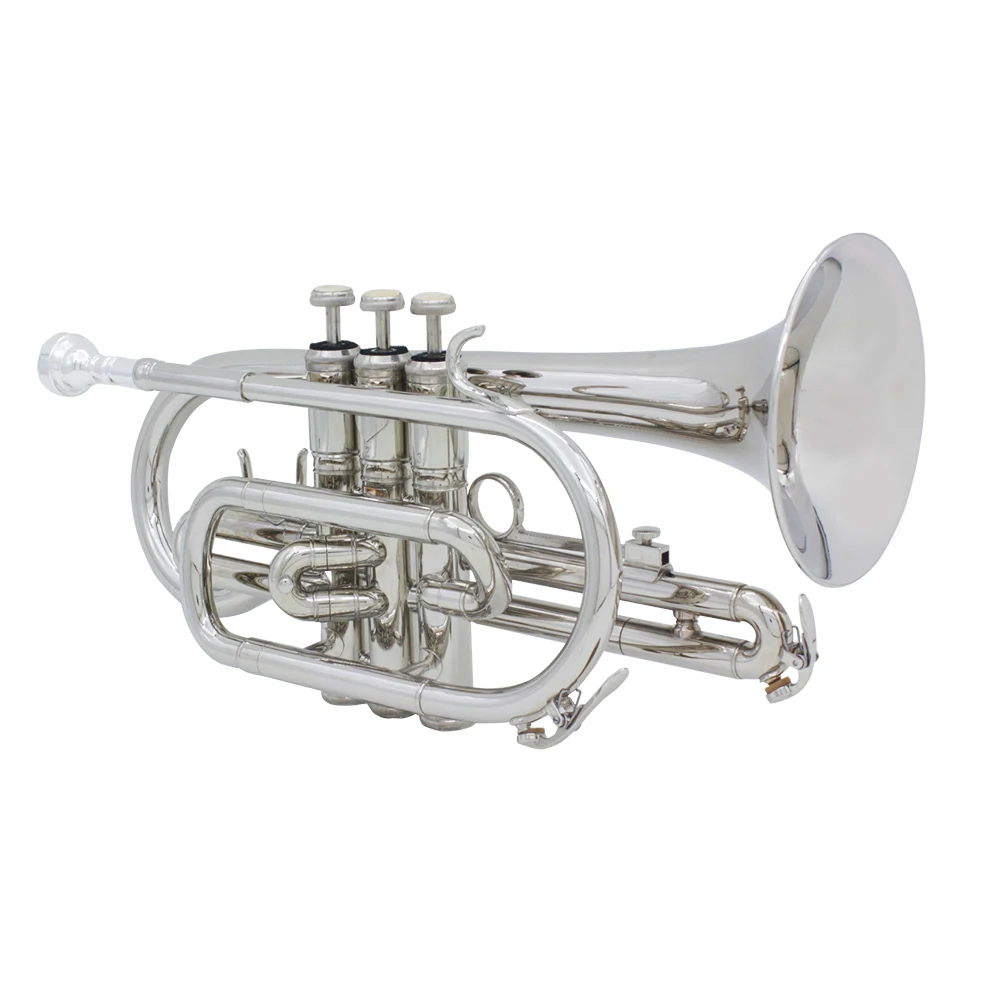 Ammoon cornet Профессиональный Bb плоский латунный инструмент с переносной чехол перчатки, Чистящая салфетка кисти