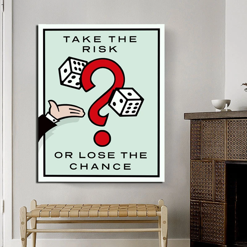 Alec Monopoly Take The Risk Wall Art Холст Картина плакатный принт Современная живопись настенные картины для гостиной украшения дома