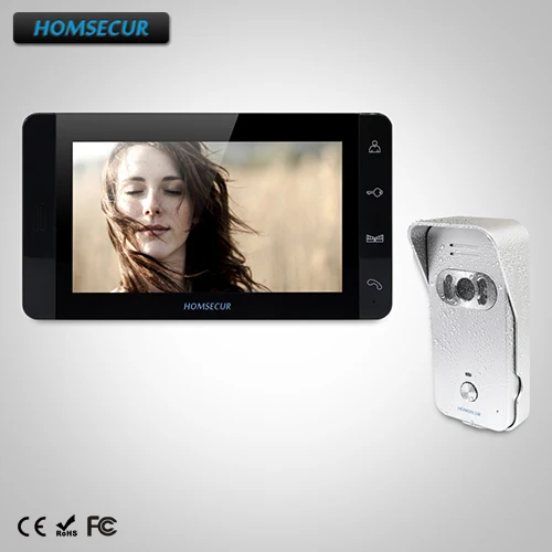 

HOMSECUR 7" Wired Video Door Entry Security Intercom+Black Monitor for Apartment TC021-S + TM703-B