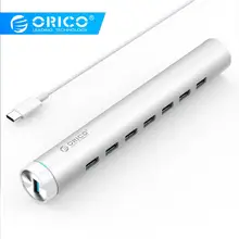 ORICO ARH7-U3-SV алюминиевый круглый 7 портов USB3.0 концентратор для ноутбука MAC идеально-Серебристый