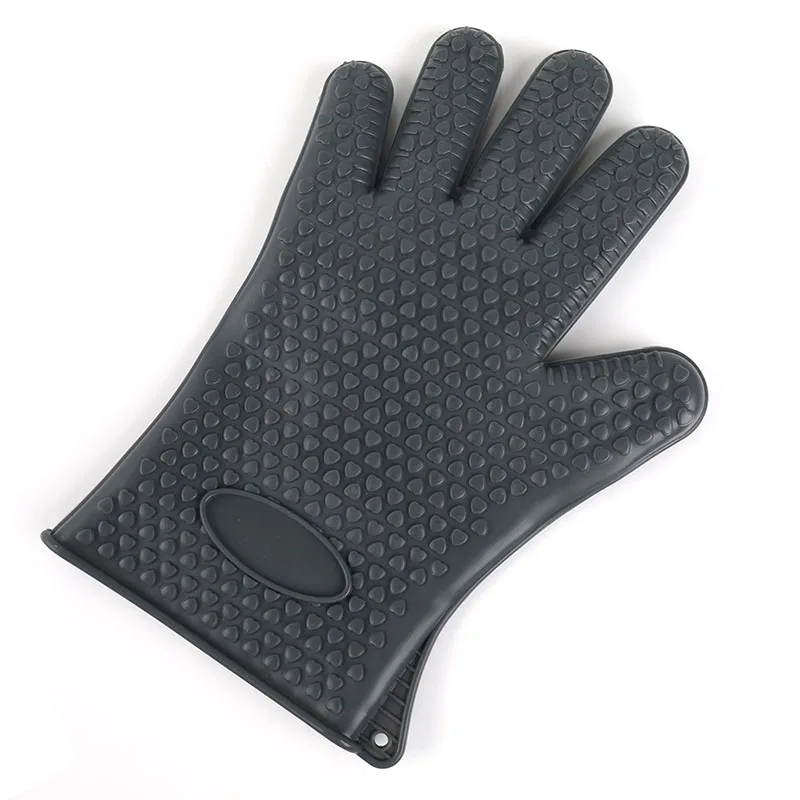 1 шт. пищевая Термостойкая Силиконовая прихватка рукавицы для микроволновой печи кухонная рукавица для Гриль-барбекю перчатка для выпечки Кухонные аксессуары - Цвет: grey