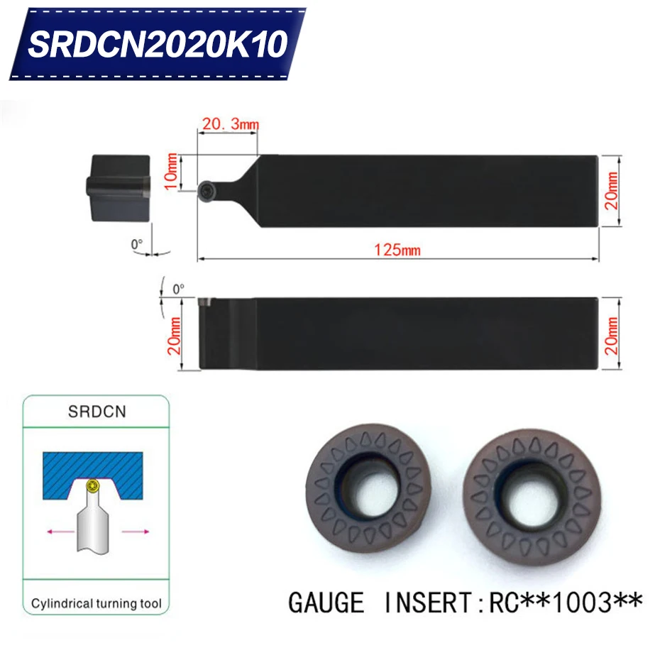 

SRDCN2020K10 External Turning Tool Holder For RCMT1003 Used on CNC Lathe Machine