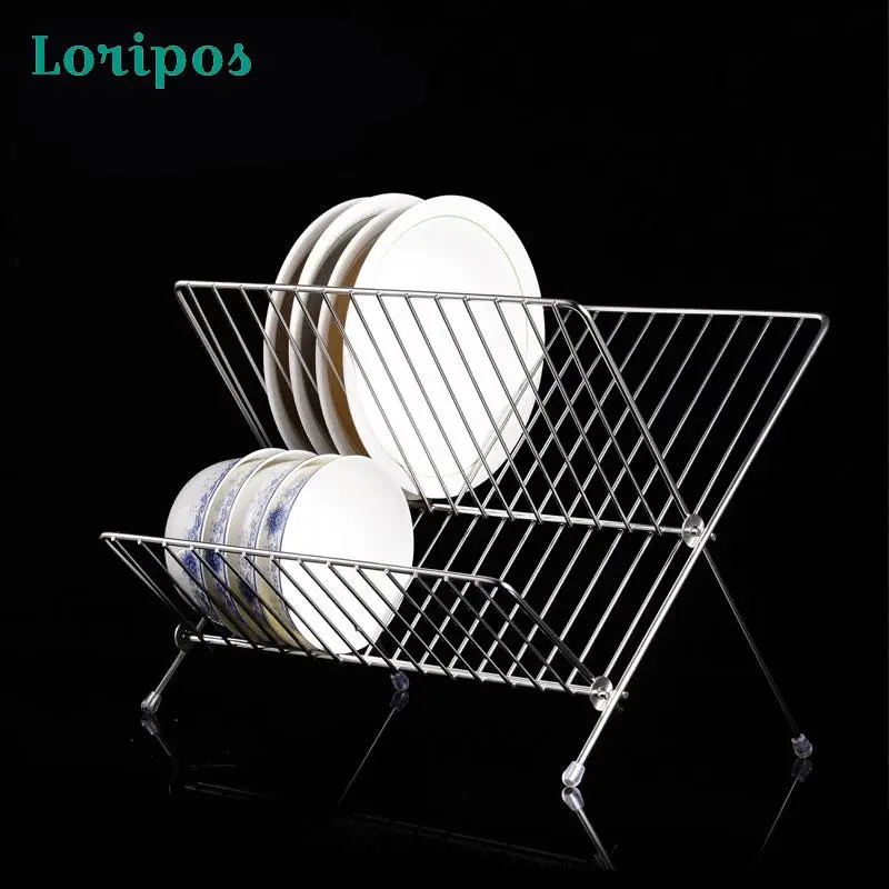 Stainless Steel Metal Bowl Dish Airing Tray Air Dried Basket Folding