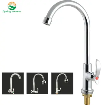 

SPRING SUMMER 360 Degree Swivel Alloy Kitchen Cold Kitchen Tap Single Hole Water Tap Kitchen Faucet single cold water faucet