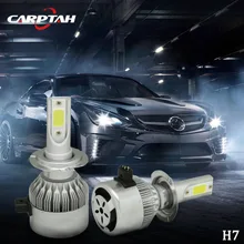 Carptah Super Brightness C6 COB H7 LED Headlight 72W 7600LM All In One Plug&play Car LED Headlights Bulb Headlamp