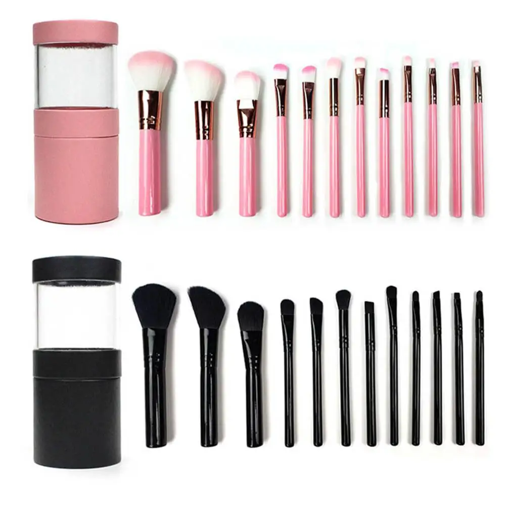 DSstyles 12 Pcs/set Makeup Brushes Set Eyeshadow Foundation Brush Eyebrow Lip Cosmetics with Storage Tube | Красота и здоровье