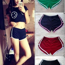 30 шт./лот модные женские туфли хлопок Шорты для женщин контрастным кантом сбоку Разделение эластичный пояс свободные Рубашки домашние Йо-га короткие Feminino