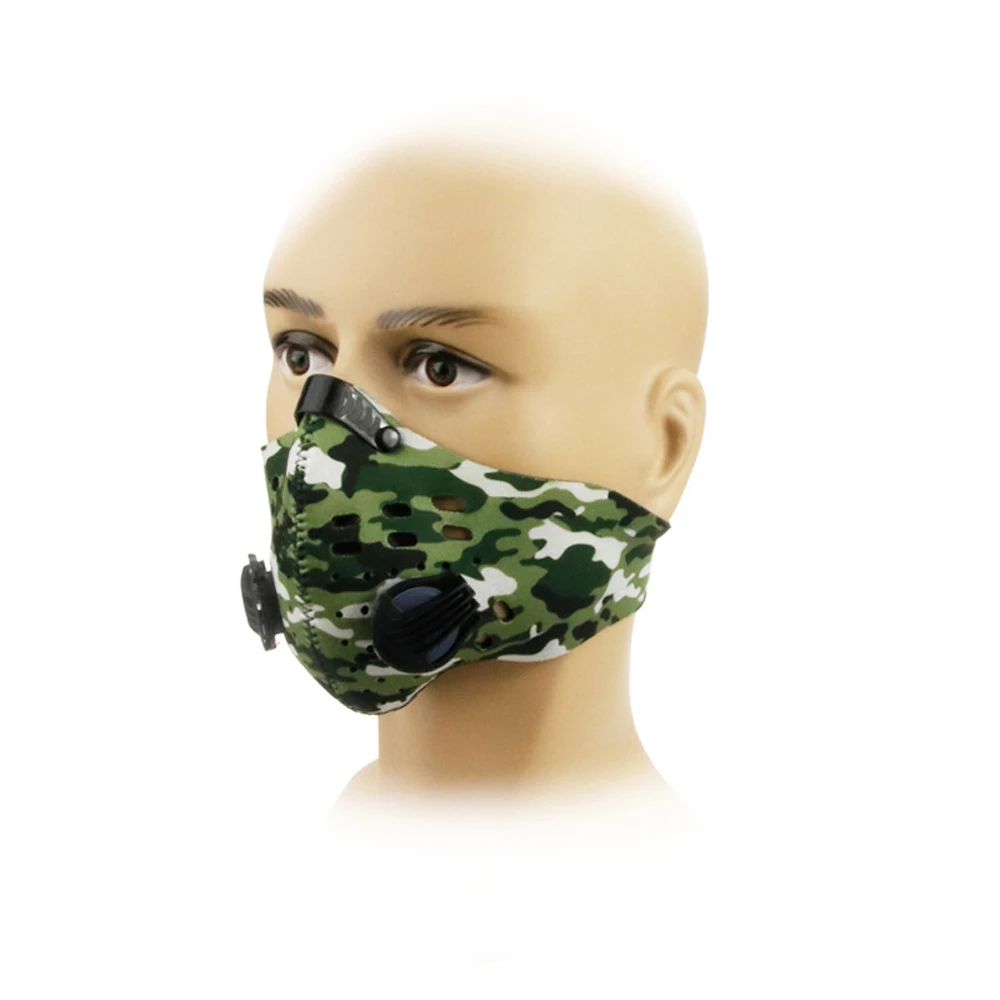 Велосипедная маска для лица с активированным углем с двойным фильтром для лыжного тренировок для бега на открытом воздухе с защитой от пыли, Аксессуары для велосипеда