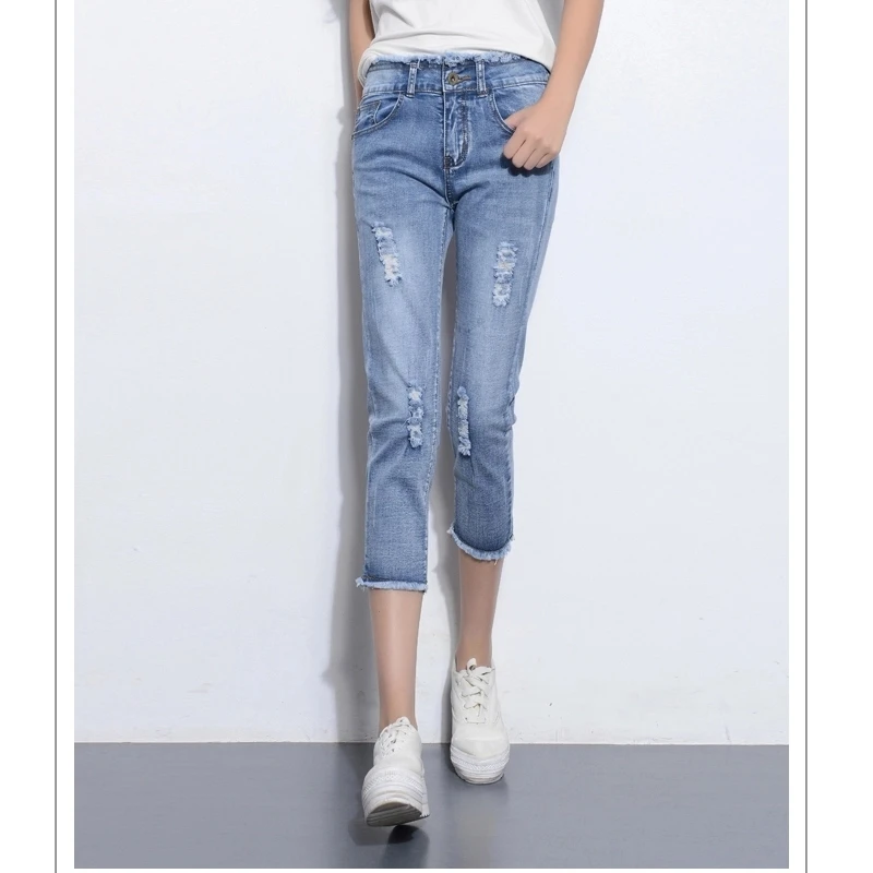 2018 Spring Summer High Waist Jeans Women Calf-Length Woman Skinny Feminino Capris Jeans Femme Short Denim Summer Pants 2018 Spring Summer High Waist Jeans Women Calf-Length Woman Skinny Feminino Capris Jeans Femme Short Denim Summer Pants