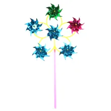 1 шт. 6 Колеса Пластиковые Блестки ветряная мельница Whirligig ветер Spinner домашний дворовый садовый декор
