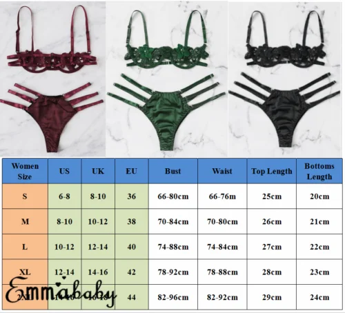 Sexy Womens Lingerie Set Lace Bra Sets Wireless Bra + Panty Underwear Babydoll