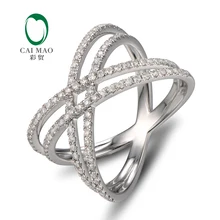 Free shipping Exquisite 0.55ct Diamonds 18kt White Gold Eternal Ring Jewelry