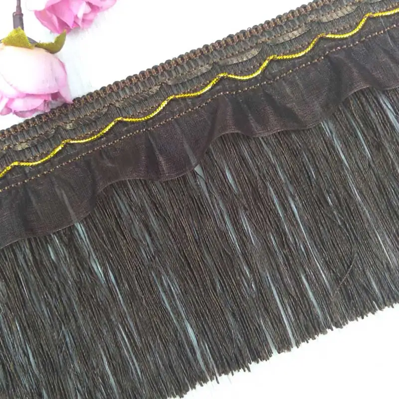 24 10 см широкая кружевная бахрома отделка кисточка DIY аксессуары кружевная лента украшение дома занавес диван крышка 11 м - Цвет: 24