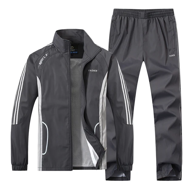JEASS Men Running Suits Plus Size Mens Sports Suits Quick Dry High