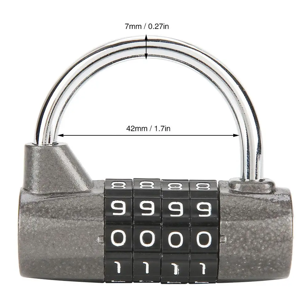 Охлажденный стальной Пароль Padlock четырехзначный код пропуска безопасности навесной замок для спортзала мода горячий