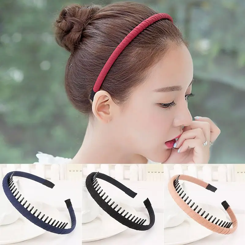 

Korean Solid Cloth Headband with Teeth Girls Kids Hair Band For Women Hair Accessories