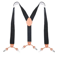 Модные мужские подтяжки кожаные подтяжки брюки 6 Клипов Взрослые Подтяжки tirantes Hombre Bretelles папа подарок 3,5*120 см