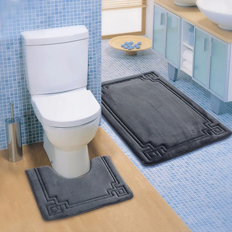1PCS 60*90CM Bathroom Mats Set Memory Foam Rug Kit, 45*60CM Toilet