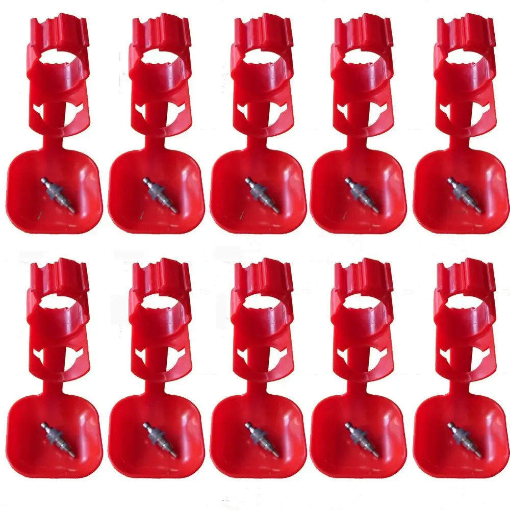 

20 pcs push style poultry nipple and 20 Drip Cup for round pipe(25mm) chicken bird quail