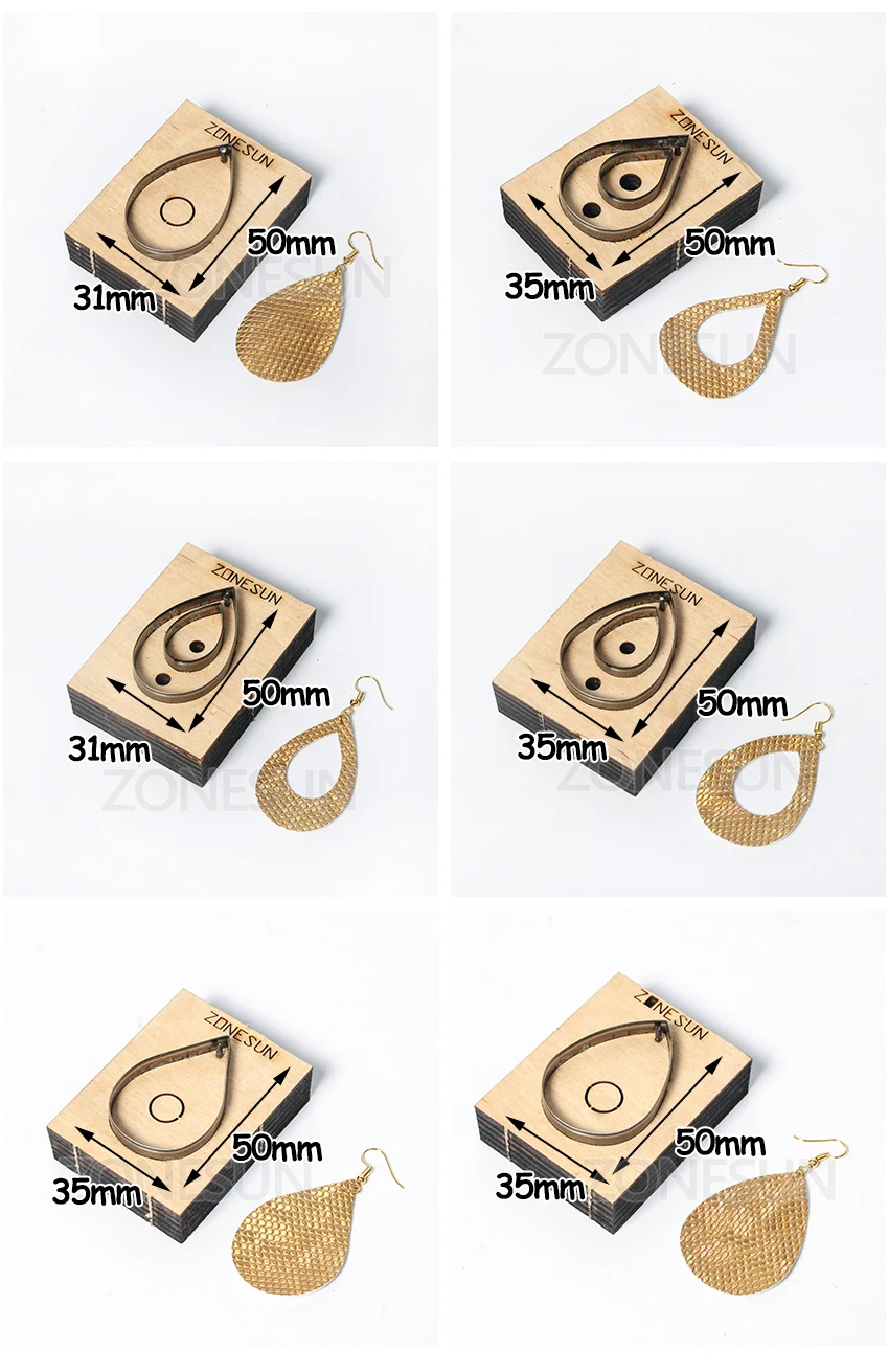 ZONESUN кожаные серьги для резки формы высечки бумаги искусства кожи инструмент для украшения для высечки машины комплект «сделай сам» резак