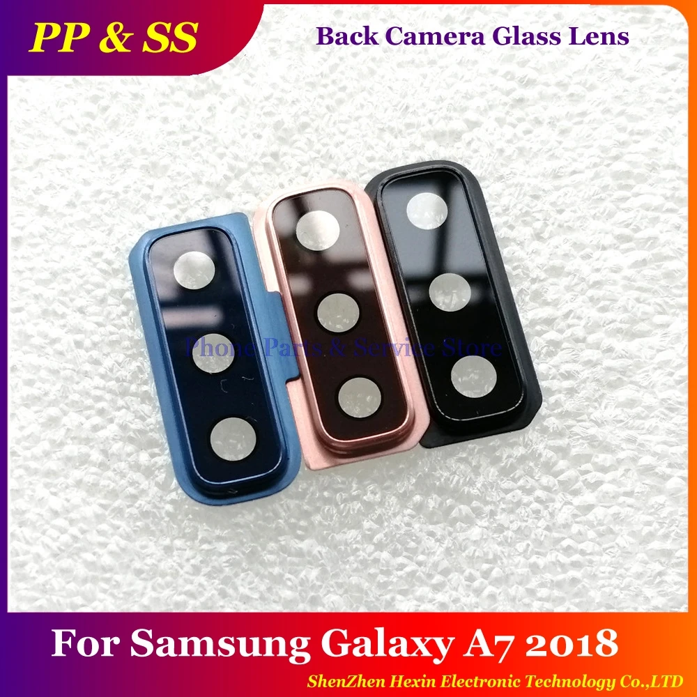 Качество AAA задняя камера стеклянная крышка объектива+ рамка держатель в сборе для samsung Galaxy A7 A750 A750F A750FN
