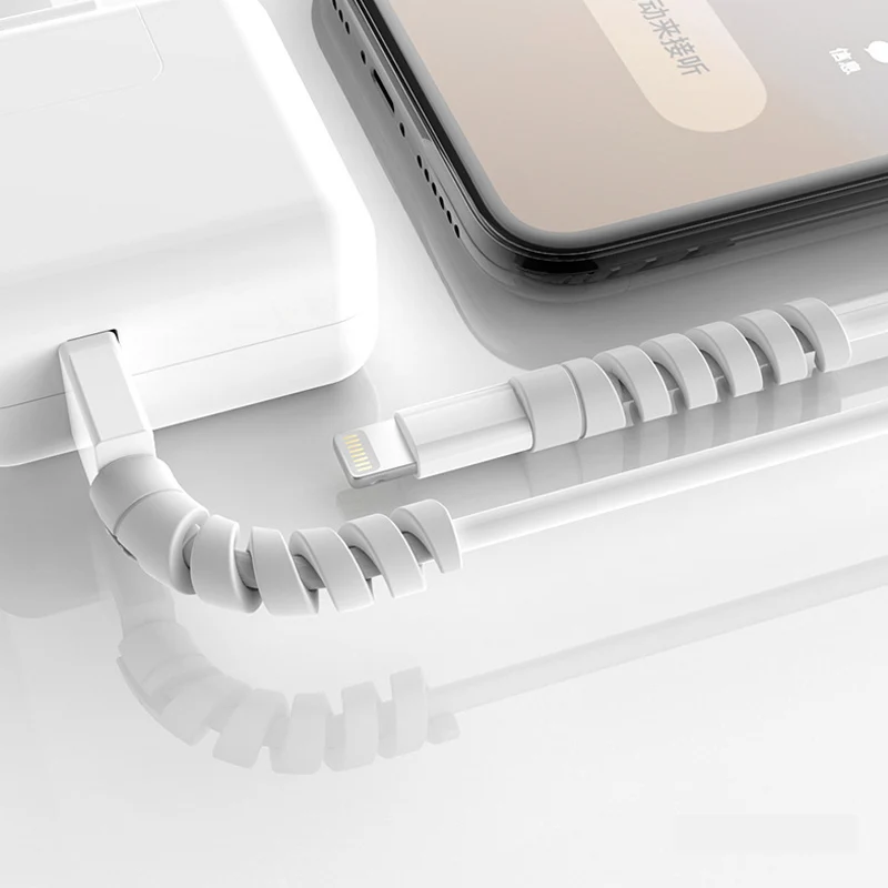 

Spiral Cable protector Data Line Silicone Bobbin winder Protective For iphone Samsung Android USB Charging earphone Case Cover