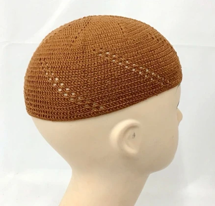

Free size Knitted men cap wrap weaving Muslim men Hat can choose colors Perimeter 44cm