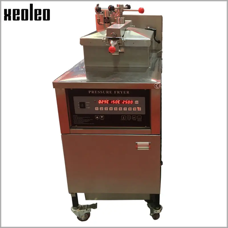 

XEOLEO Chicken Pressure fryer Commercial gas deep fryer Duck Frying machine With Oil pump filtration 201# Digital control 25L