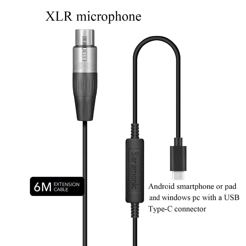 Saramonic 6 м кабель адаптер с XLR Женский вход и usb тип-c аудио интерфейс для Pro XLR Mic и Android смартфон huawei