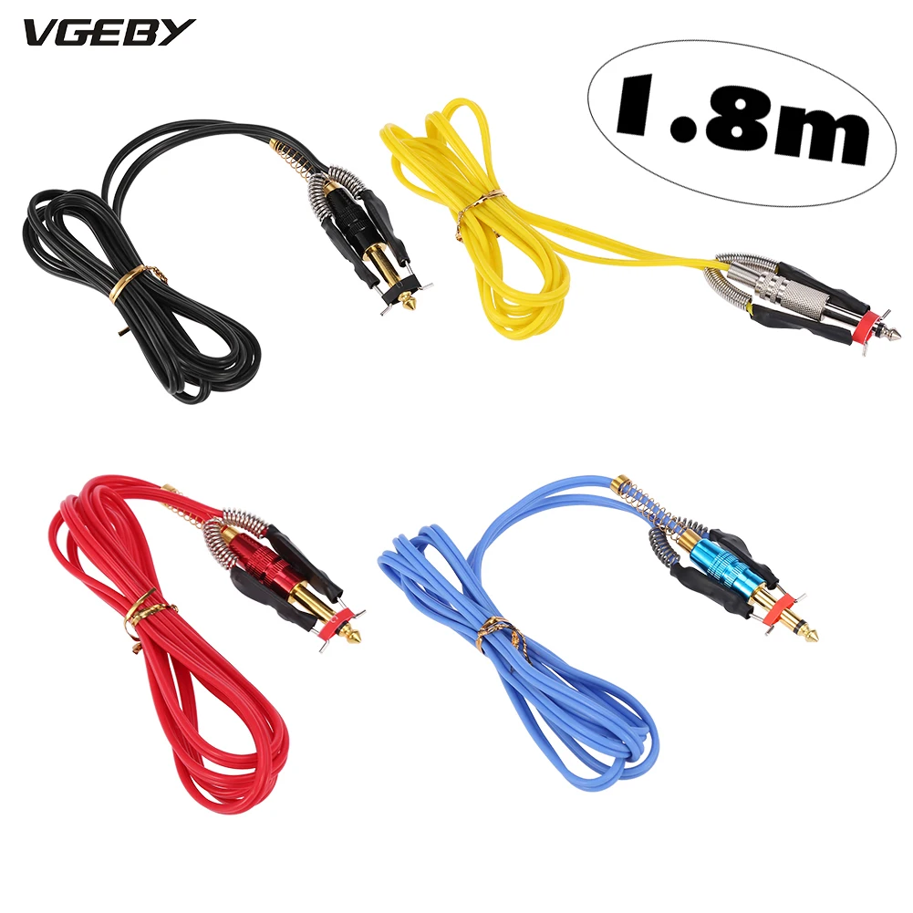 

Free Shipping 1.8m Tattoo Clip Cord Power Cable Soft Silicone Wire Tattoo Gun Machine Power Supply Foot Pedal Switch Accessories