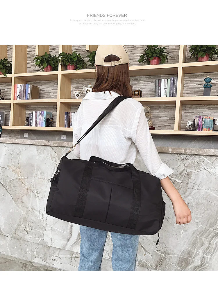 Women Storage Training Adjustable Strap Dry Wet Separated Waterproof Outdoor Fitness Travel Handbag Nylon Sports Yoga Gym Bag