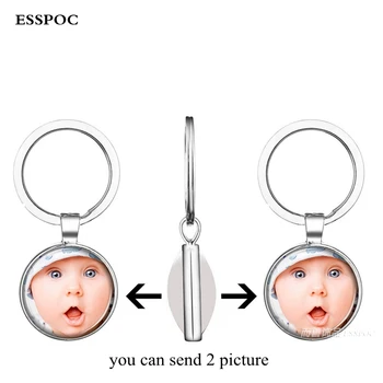

Personalized Custom Keychains DIY Double Side Logo Photo Keyrings Key Chain Rings Holder Birthday Gift