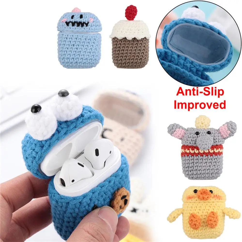

Knitted Case Skin Sweater Cover Silicone Wireless Bluetooth Headset Box Charging Bag Earphone Cover For Apple AirPods Accessorie
