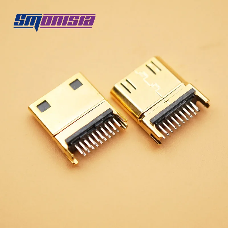 10 шт./лот мини hdmi штекер 19 контактный разъем c тип шина 1 0 HDMI фанерная вилка 19P|plug