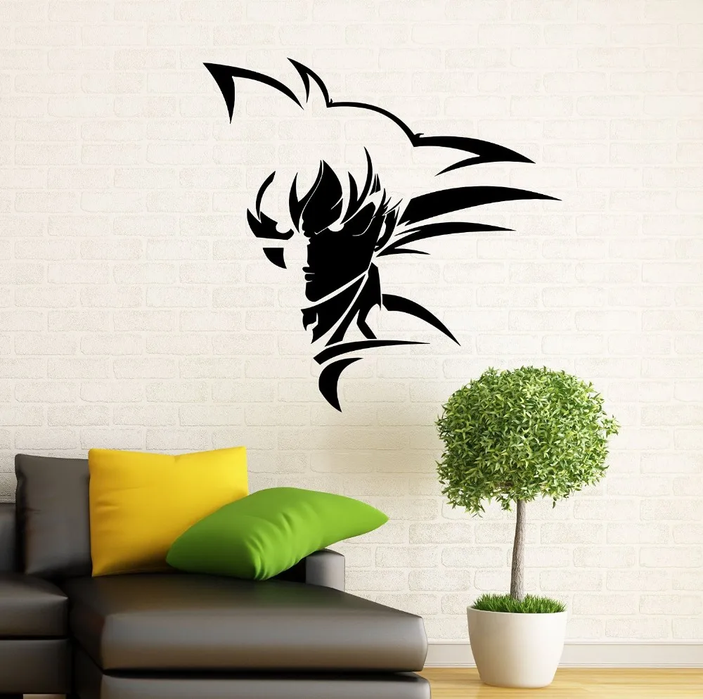 

Free shipping Son Goku Wall Sticker Manga Anime Vinyl Sticker Japanese Home Interior Bedroom Decor Art Mural Door Sticker