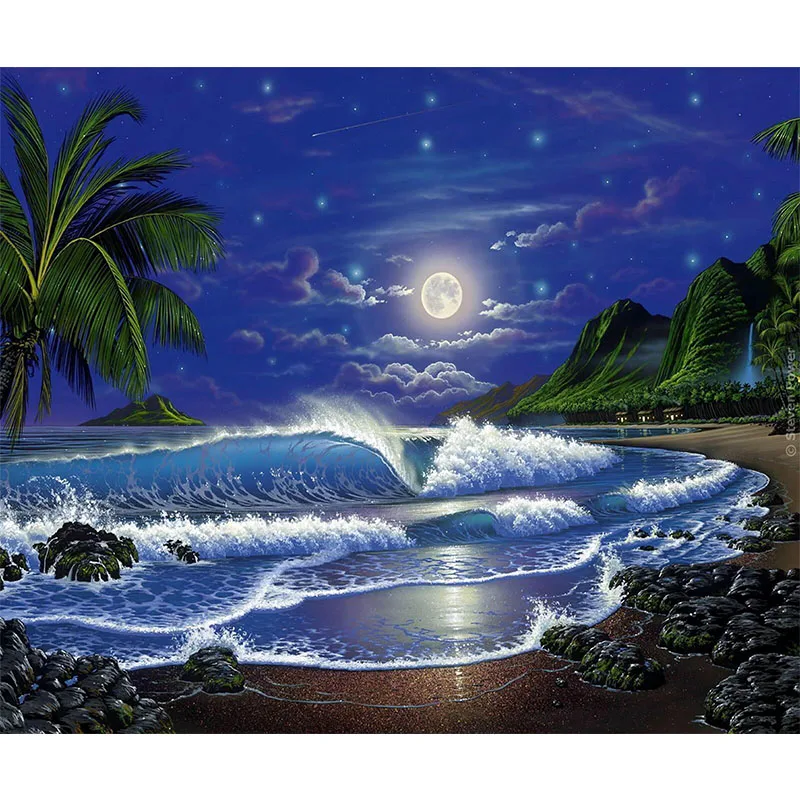 Aliexpress.com : Buy DIY Diamond Painting Beach Waves Embroidery Full