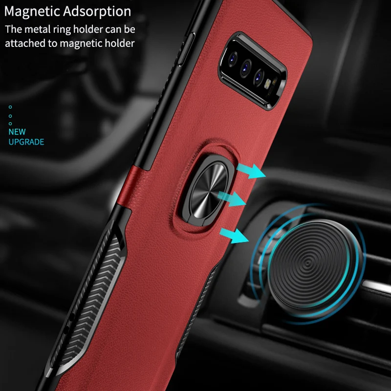 

idoqi For Samsung Galaxy S10 Plus S10 E Case Car Holder Magnetic Bracket Stand Finger Ring Cover For Samsung S10 Lite S10Case