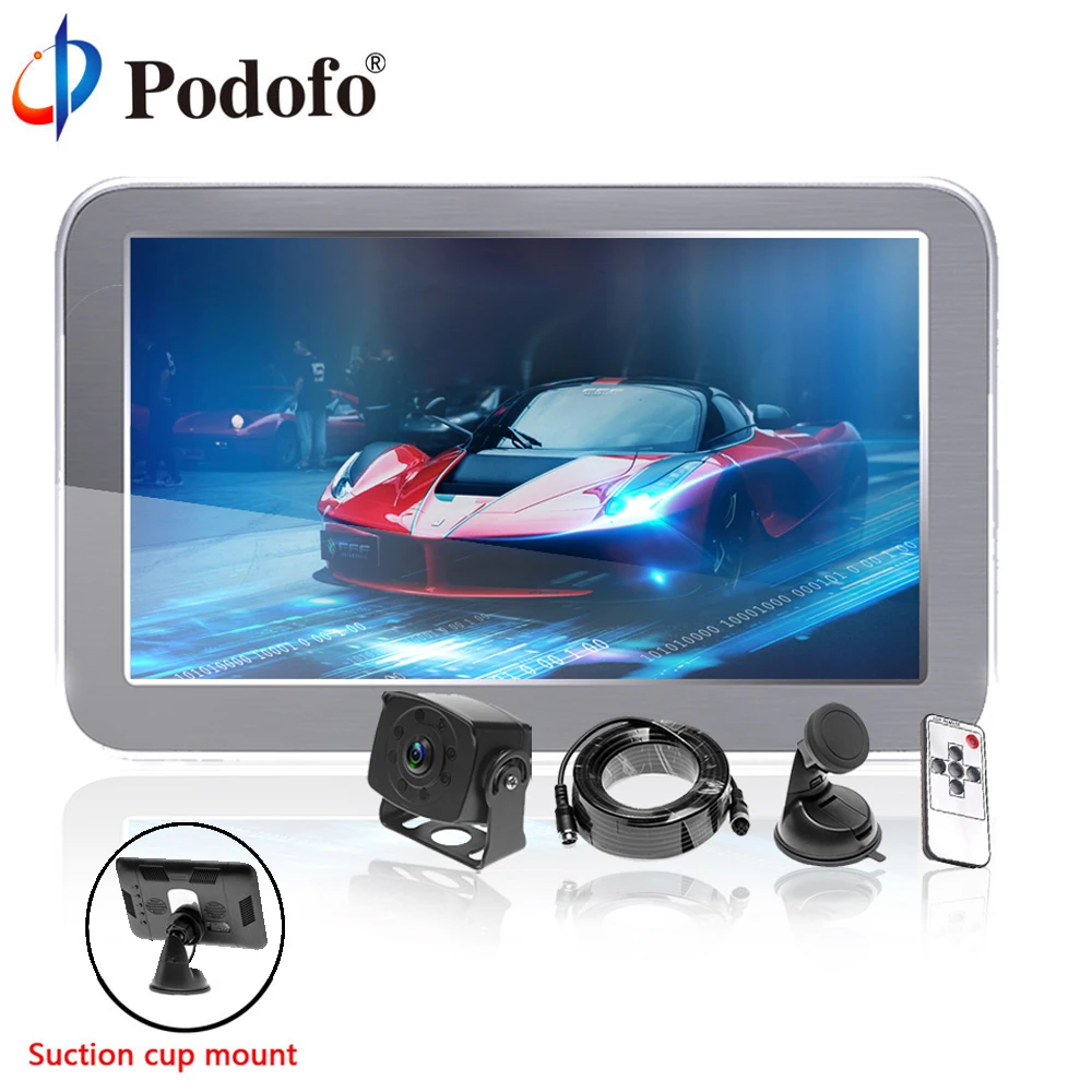 

Podofo Car Rear View Camera Waterproof Backup Parking Reverse Camera 8 IR Night Vision + 7" TFT Monitor Vehicle Parking System
