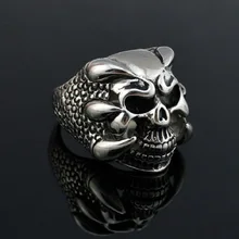 

Cheap Men's Punk Biker Jewelry lot of multi solid Skull Ring 316L Stainless Steel Jewelry Free Shipping