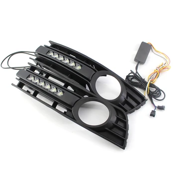 

2PCS Front Bumper Lower Grille Grill Fog Lights Hole Cover Front Bumper Center Lower Grille For Audi A4 B6 Replacement