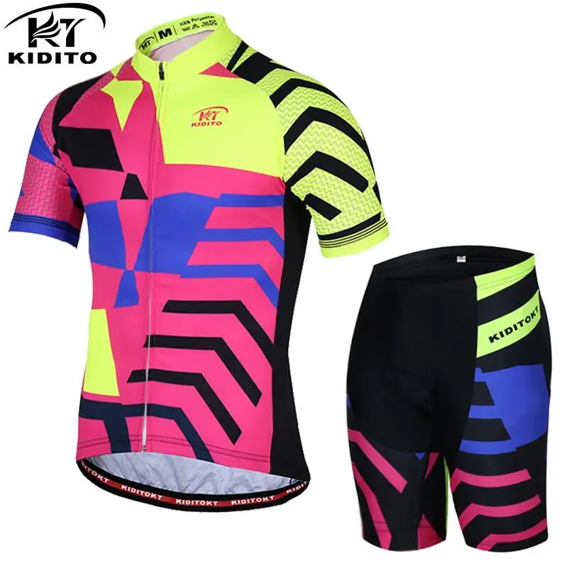 Kiditokt Pro Короткий Комплект для велоспорта MTB велосипедная Одежда Майо Ropa Ciclismo комплект для велоспорта mallot ciclismo hombre verano велосипедная майка - Цвет: CBJ-TZ-1301