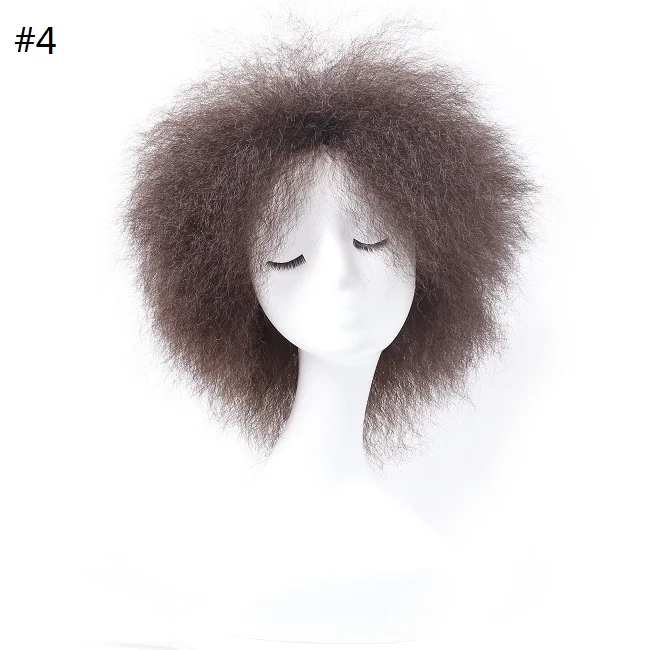 Короткий афро парик кудрявый синтетический парик для женщин натуральный высокотемпературный афро-американский парик красный коричневый черный Lulalatoo - Цвет: #4