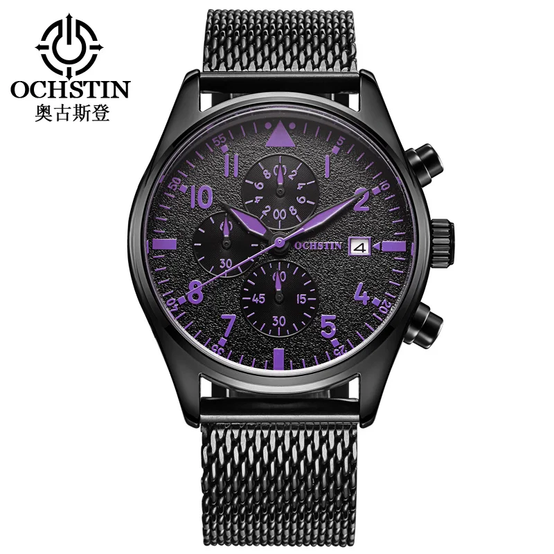 OCHSTIN Top Luxury Brand Mesh Watches Men Stainless Steel Quartz Wristwatch Casual Sport Watches Military Watch Black Watch OCHSTIN Top Luxury Brand Mesh Watches Men Stainless Steel Quartz Wristwatch Casual Sport Watches Military Watch Black Watch