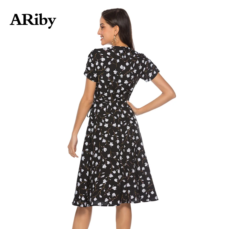 Women Dress V-collar Sexy Dress 2019 Summer New Fashion High Quality Bohemia Beach Chiffon Printed A-Line Empire Dress Vestidos Women Dress V-collar Sexy Dress 2019 Summer New Fashion High Quality Bohemia Beach Chiffon Printed A-Line Empire Dress Vestidos