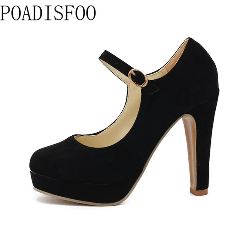 Goedkoop 2018 Classic vrouwen Sexy Platfrom Pompen Schoenen Vrouwen Lente Hoge Hakken Pumps Hallow Mond Ronde Neus Platform schoenen. XXXY 188